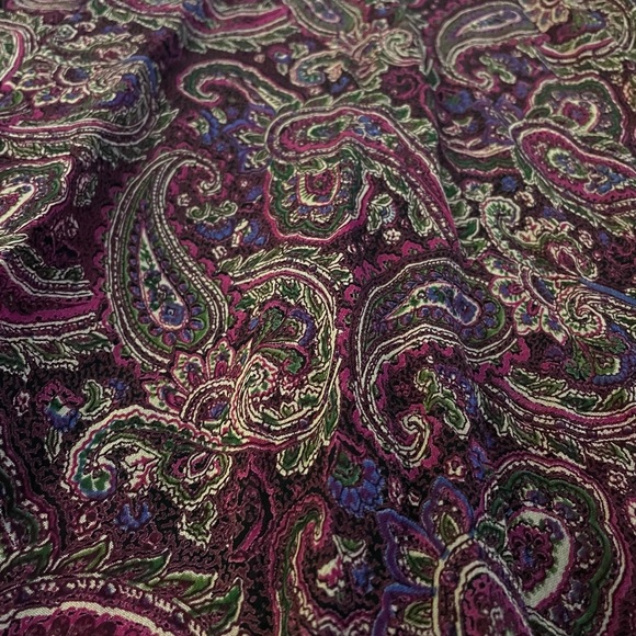 Handmade Reversible Dark Floral Paisley Pull On Midi Skirt Medium Whimsigoth - Picture 6 of 9